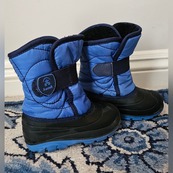 Kamik Toddler 8 Black and Blue Snow Boots - Picture 1 of 4